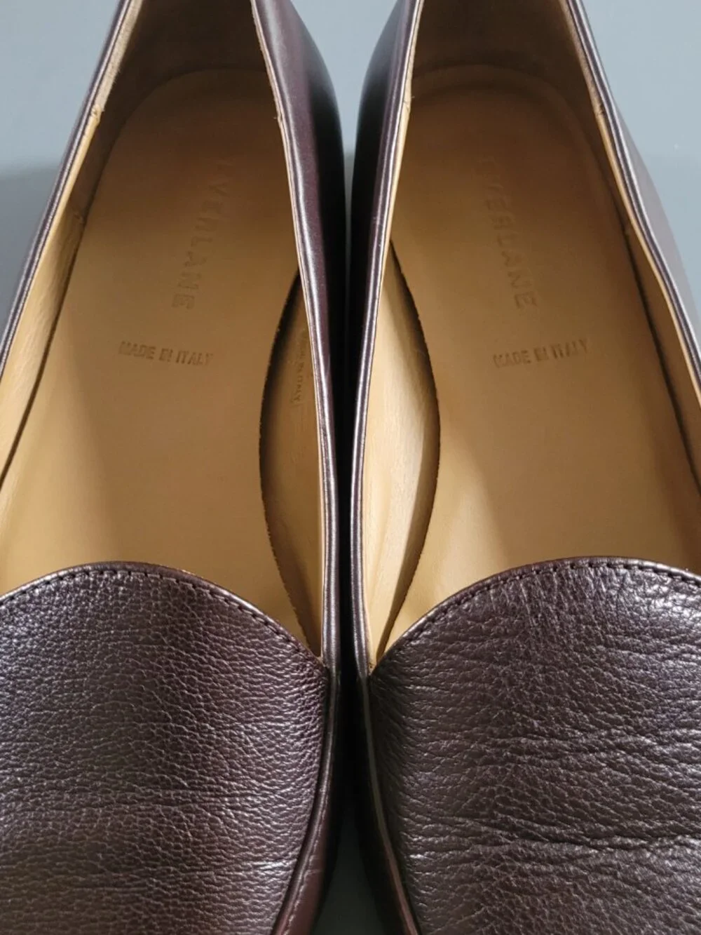 Everlane Women's Burgundy Brown The Modern Point Leather Flats SZ 8.5/8